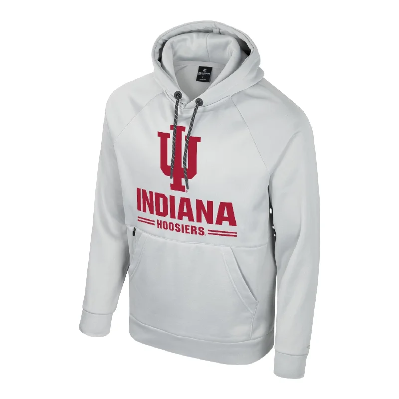 Indiana Hoosiers Big Print Hooded Grey Sweatshirt