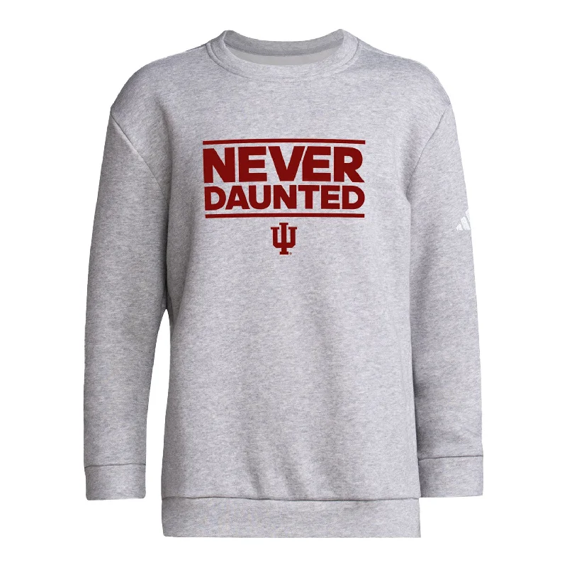 Youth Indiana Hoosiers Never Daunted Grey Crew Sweatshirt