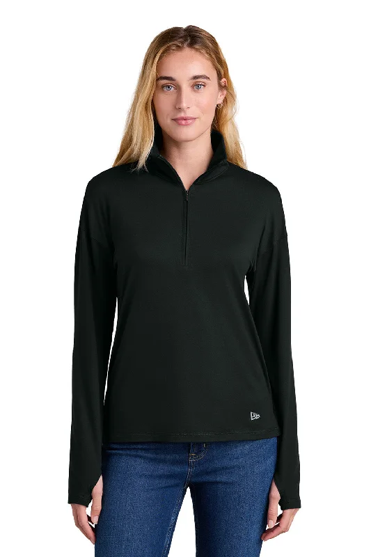 New Era Womens Power Moisture Wicking 1/4 Zip Sweatshirt - Black - COMING SOON