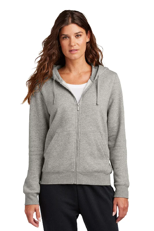 Nike Womens Club Fleece Full Zip Hooded Sweatshirt Hoodie w/ Pockets - Heather Dark Grey - COMING SOON