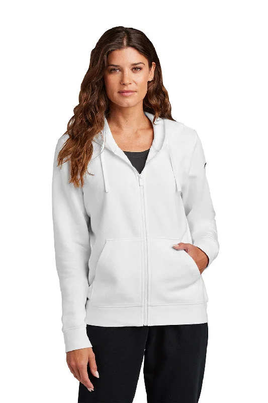 Nike Womens Club Fleece Full Zip Hooded Sweatshirt Hoodie w/ Pockets - White - COMING SOON