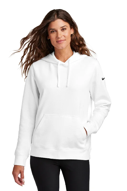 Nike Womens Club Fleece Hooded Sweatshirt Hoodie w/ Kangaroo Pockets - White - COMING SOON