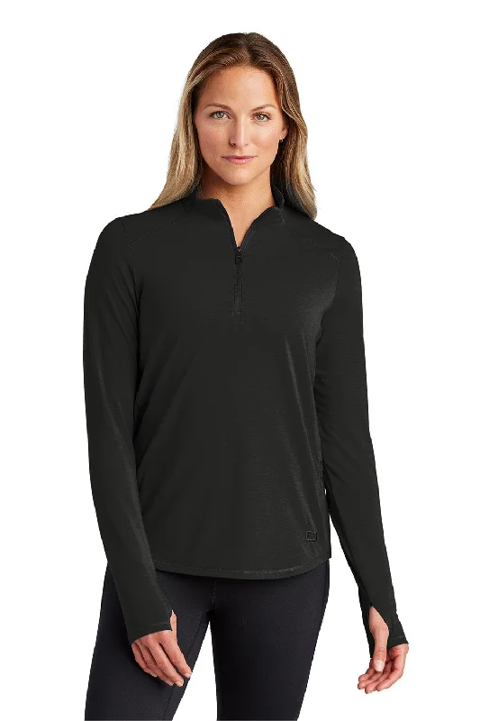 Ogio Womens Motion Moisture Wicking 1/4 Zip Sweatshirt w/ Pocket - Blacktop - COMING SOON