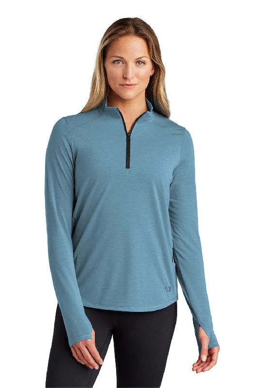 Ogio Womens Motion Moisture Wicking 1/4 Zip Sweatshirt w/ Pocket - Mist Blue - COMING SOON