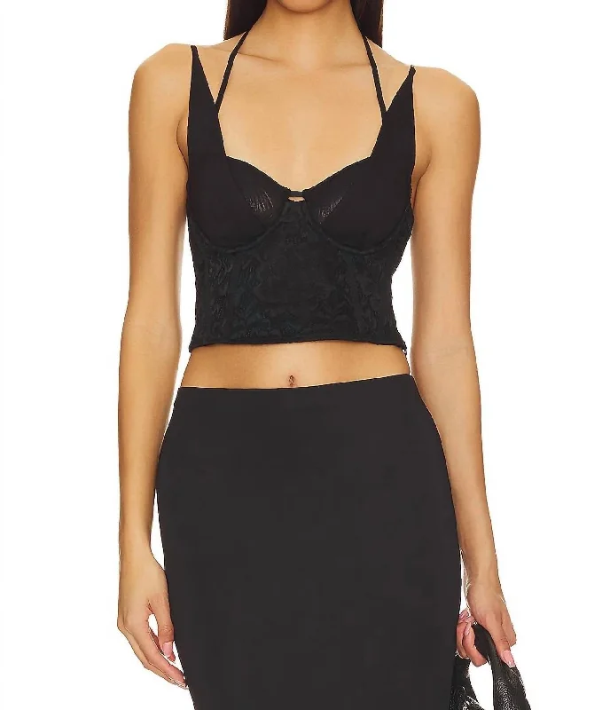 Serifina Sleeveless Bustier Top In Black