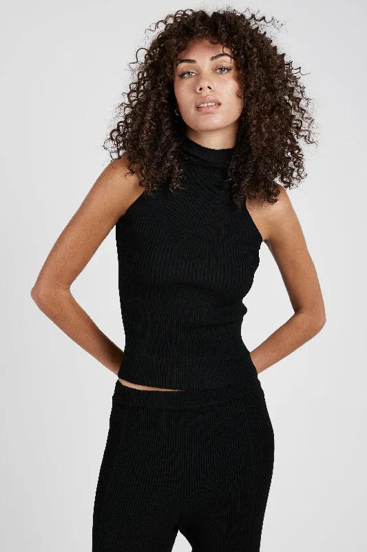 ZERO409 Sleeveless Top in Black